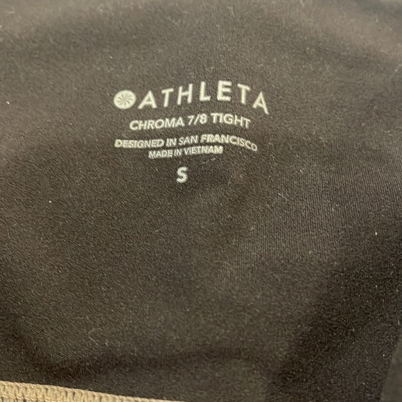 - ATHLETA chroma 7/8 tight in tan & black size S - Picture 4 of 7